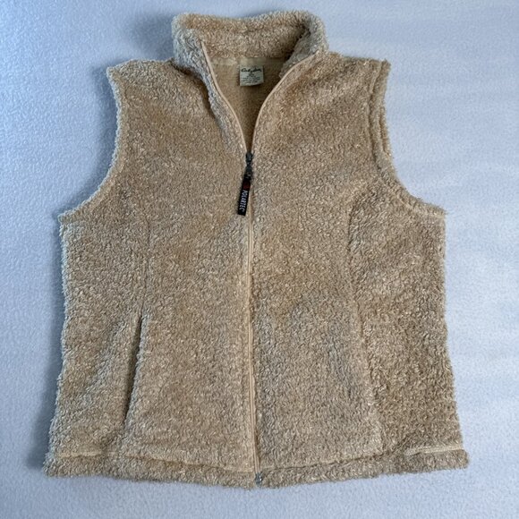 Cabela's Jackets & Blazers - Cabelas Polartec Fleece Vest Womens Medium Tan Beige Full Zip High Pile L19VT110